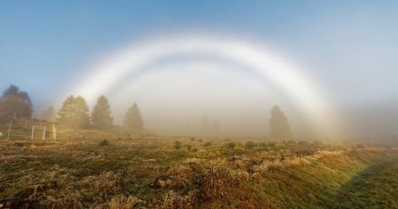 En Alsace, un arc-en-ciel tout blanc, très rare, a été capturé dans un superbe cliché par un photographe