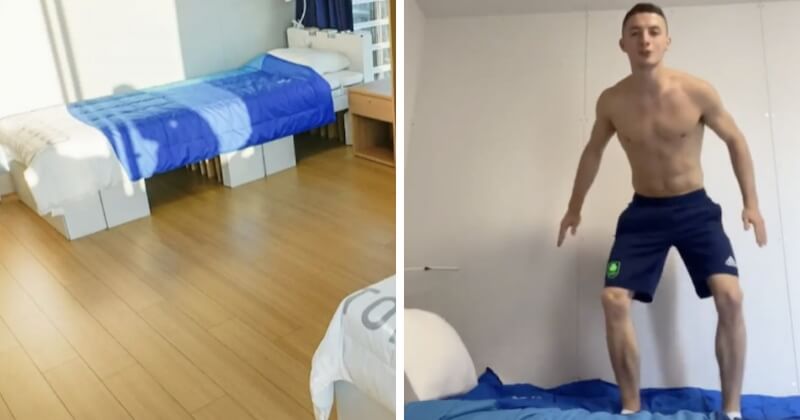 JO de Tokyo 2021 : des lits en carton « anti-sexe » installés dans les dortoirs ? Un athlète teste le lit pour rétablir la vérité
