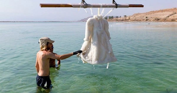 Découvrez comment une robe noire plongée pendant 2 ans dans la Mer Morte est devenue magique