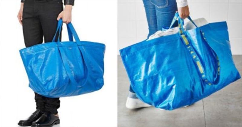 Balenciaga sort un sac bleu d'une valeur de 1 695 euros identique à un sac Ikea qui coûte 80 centimes... La réponse du géant suédois est à mourir de rire !