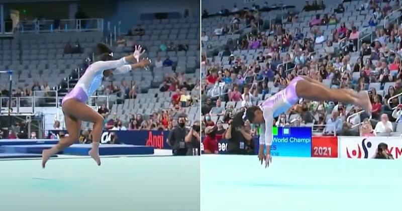 Un internaute a ralenti une figure impressionnante de la meilleure gymnaste au monde et le résultat est incroyable