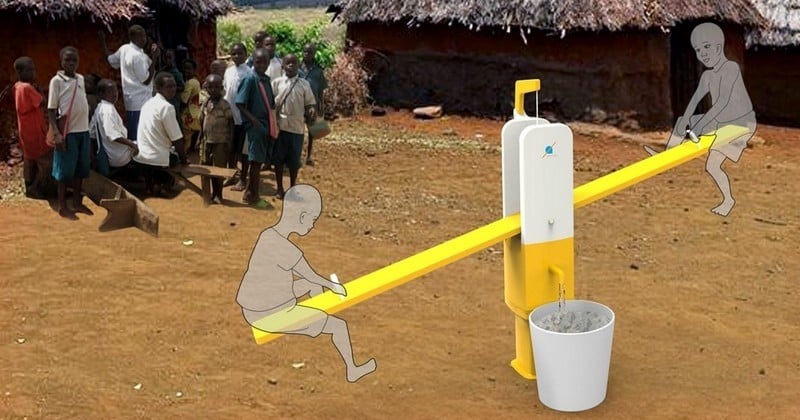Un inventeur chinois conçoit des balançoires à pompe pour puiser l'eau plus facilement dans les régions arides du tiers-monde