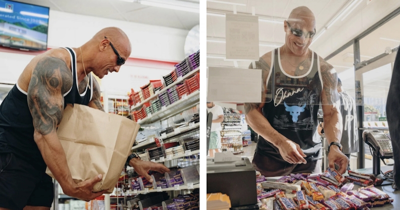 36 ans plus tard, Dwayne Johnson retourne dans le magasin où il avait l'habitude de voler étant enfant pour réparer son erreur