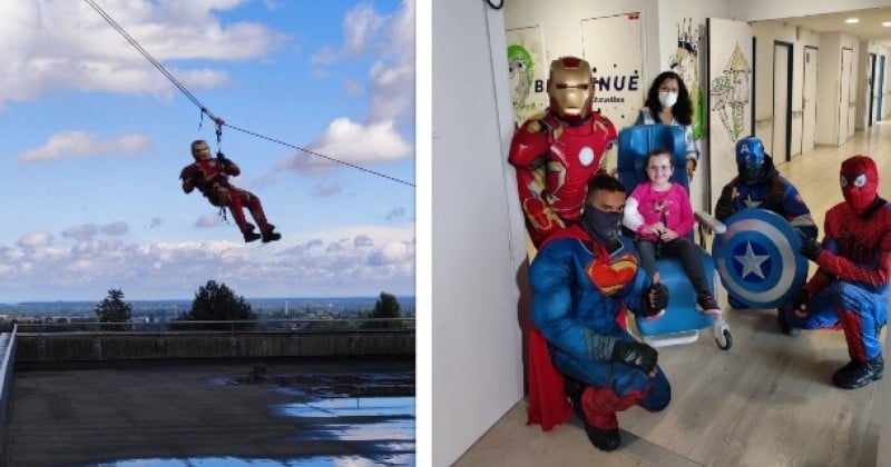 Des super-héros rendent visite aux enfants malades dans plusieurs hôpitaux de France
