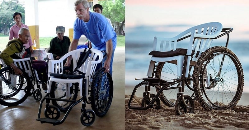 Cette association transforme des chaises de jardin en fauteuils roulants pour aider les personnes les moins fortunées