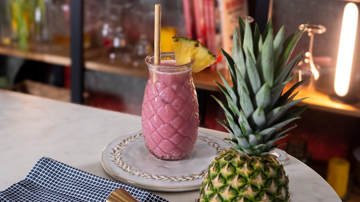 cocktail rose à l'ananas