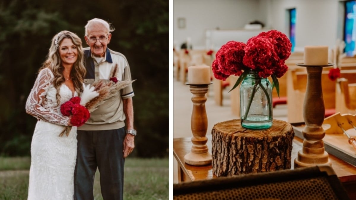 Elle utilise les fleurs que son grand-père fait pousser depuis 40 ans pour son mariage