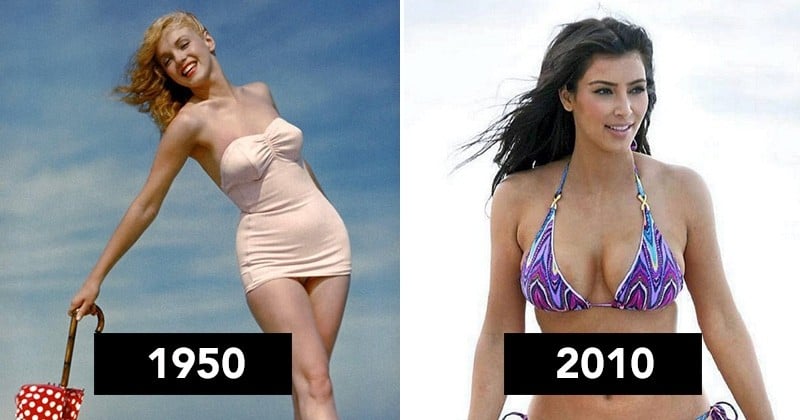 Voilà comment la représentation « mainstream » du corps parfait de la femme a évolué depuis un siècle... À chaque décennie son style !