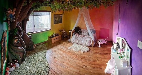 Il construit un arbre de conte de fées dans la chambre de sa fille pendant 18 mois...