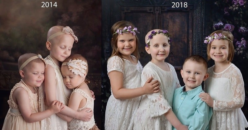 Guéries du cancer, trois petites filles se retrouvent chaque année pour une séance photo adorable