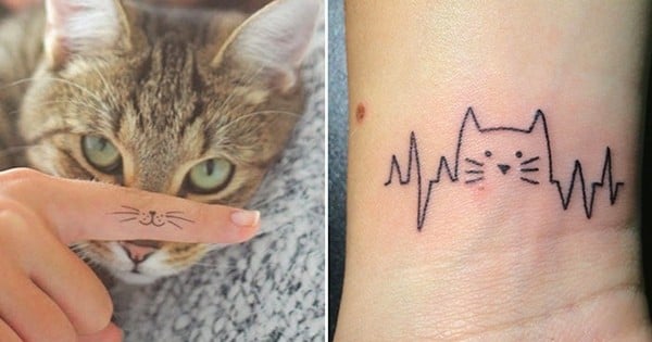 Voici 25 adorables tatouages minimalistes inspirés des chats, pour exprimer votre passion des félins de la plus jolie des manières !