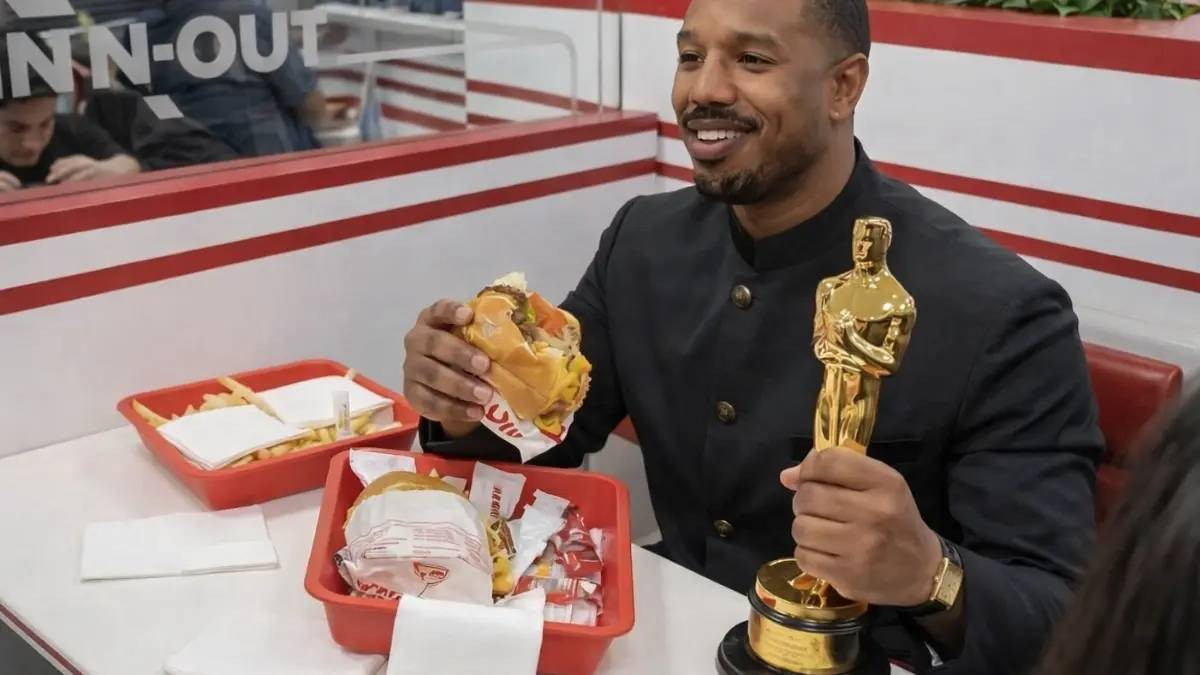Michael B. Jordan célèbre son Oscar du meilleur acteur en s'offrant un repas dans... un fast food