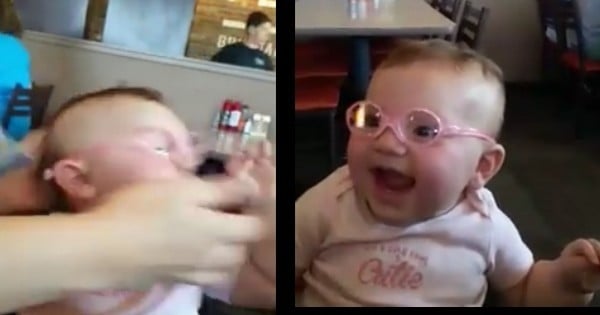 Ce bébé voit net pour la première fois : sa réaction va vous faire craquer !