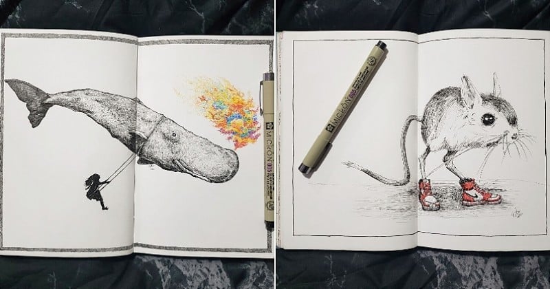 Cet artiste a acheté un carnet au début du confinement, et il a rempli chaque page avec des dessins sublimes 