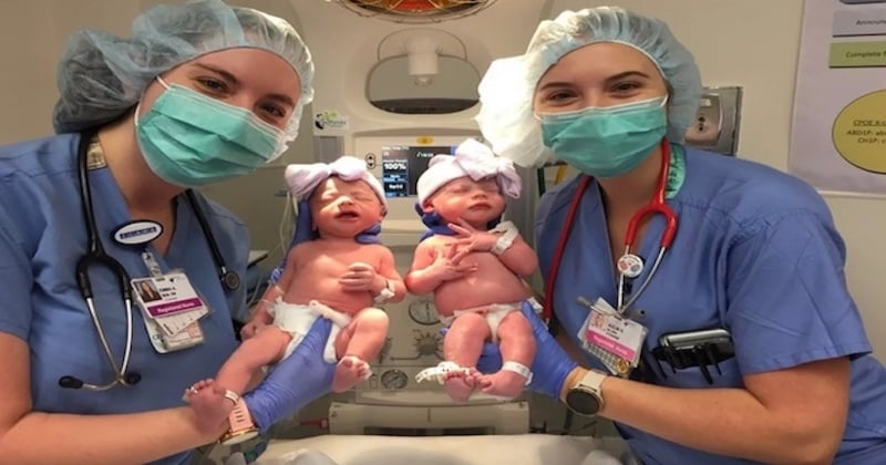 Aux États-Unis, des jumelles et deux infirmières partagent un point commun attendrissant 