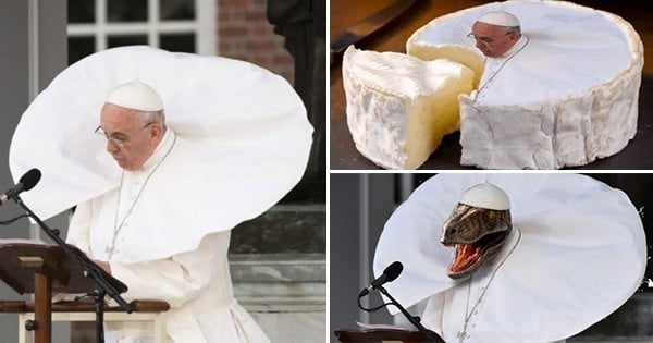 Les 15 meilleurs détournements de photos du Pape et de sa lutte acharnée contre le vent