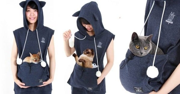 Emmenez votre chat partout avec ce sweat à capuche au top !