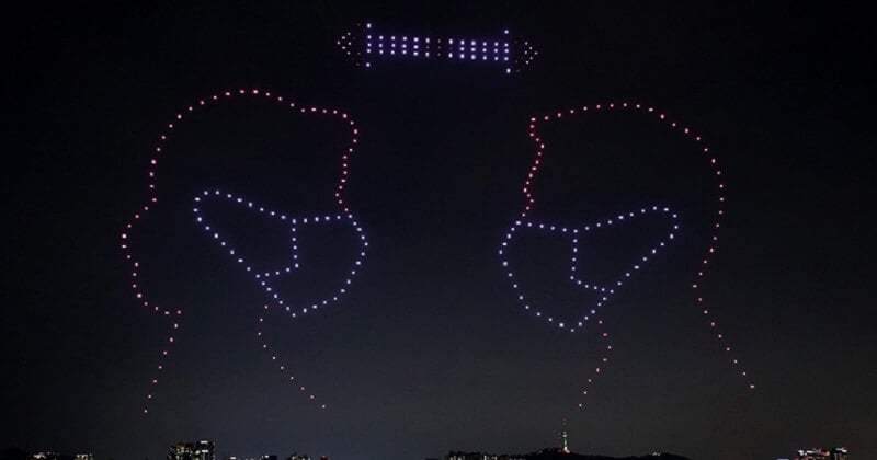 300 drones ont illuminé le ciel de Séoul pour rendre hommage aux soignants et rappeler les gestes barrières