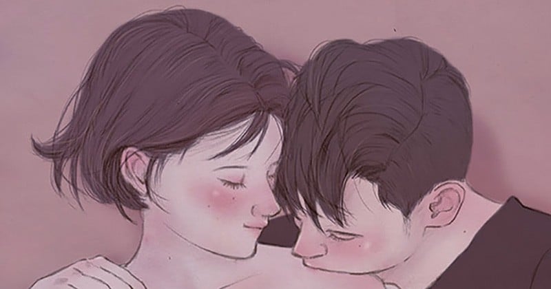 Une série d'illustrations par un artiste coréen témoigne de la tendresse au coeur des couples