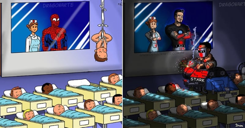 Et si les super-héros devenaient papas ? Cet artiste a imaginé à quoi ressembleraient leurs bébés