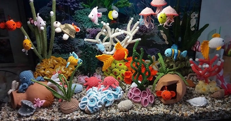 L'aquarium en crochet créé par cette artiste italienne est impressionnant