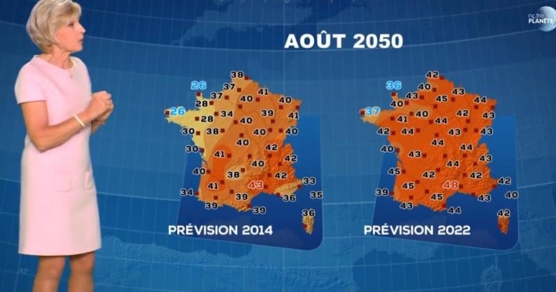 Réchauffement climatique : 8 ans après, Evelyne Dhéliat dévoile son nouveau bulletin météo pour 2050