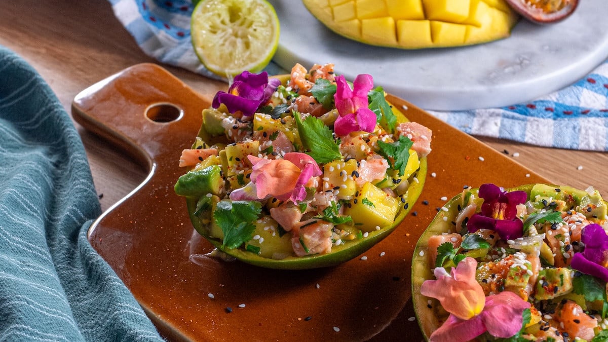 mangue farcie au saumon et à l'avocat