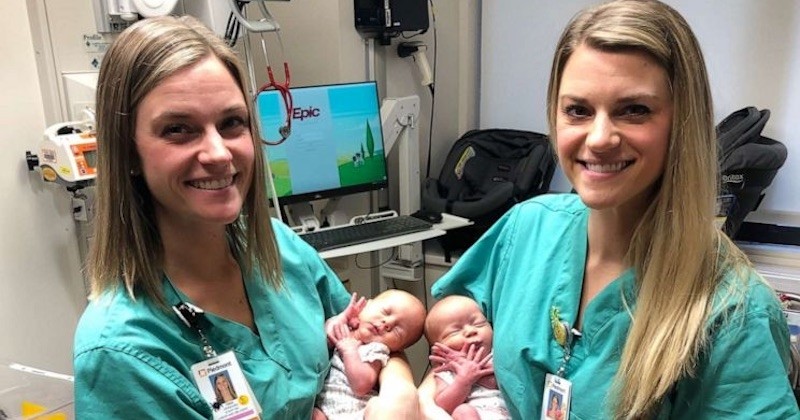 Deux petites jumelles sont nées grâce à deux infirmières... jumelles