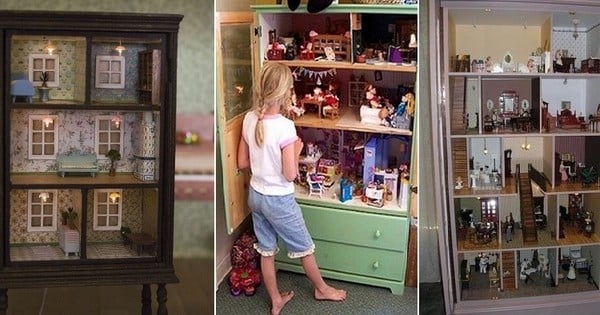 Ce vieux placard peut être transformé en une adorable maison de poupées... Suivez le guide !