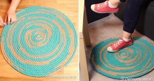 Fabriquez-vous un beau tapis graphique avec... de la corde !