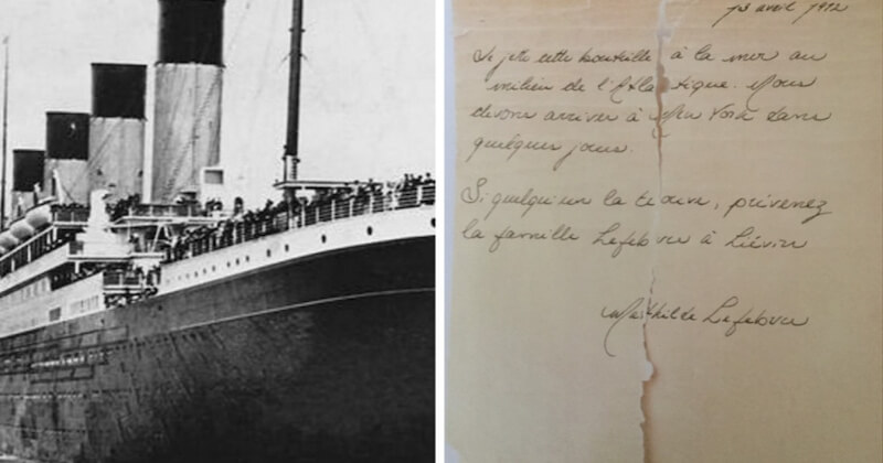 Titanic : la lettre d'une d'adolescente nordiste, rédigée la veille du naufrage, refait surface	109 ans après
