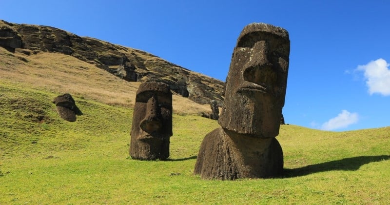 Descubierta una nueva estatua Moai en Isla de Pascua tras episodio de sequía