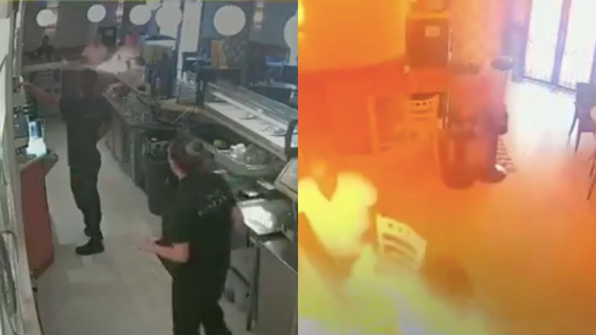 Furieux de ne pas avoir eu de ketchup et de mayonnaise, il... met le feu au bar