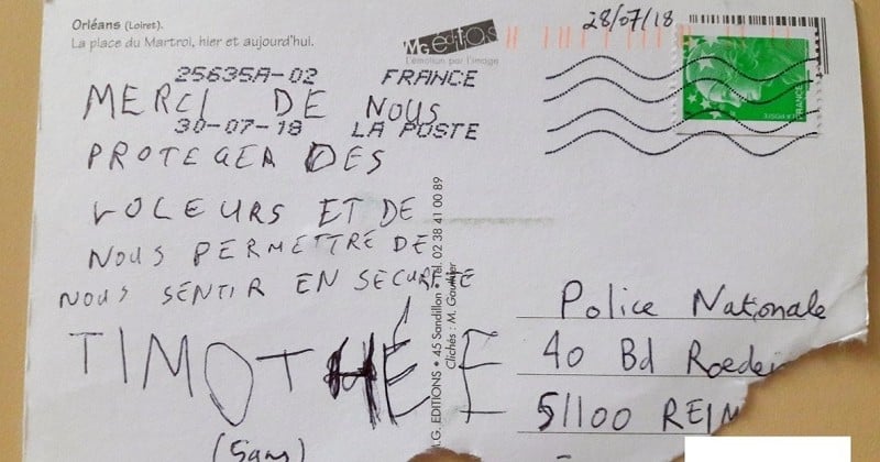 Un enfant de 5 ans écrit une lettre de remerciements à la police, elle lance un appel à témoins pour le retrouver