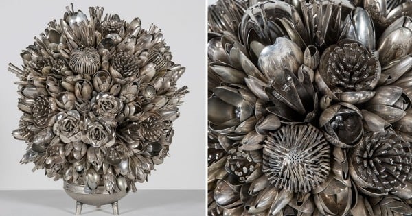 Découvrez Ann Carrington, l'artiste britannique qui transforme ses couteaux, ses fourchettes et ses cuillères... en de ravissants bouquets de fleurs