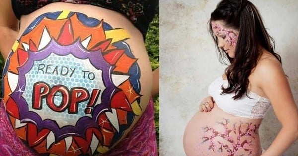 16 femmes qui ont honoré leurs grossesses en peignant sur leurs ventres... Adorable !
