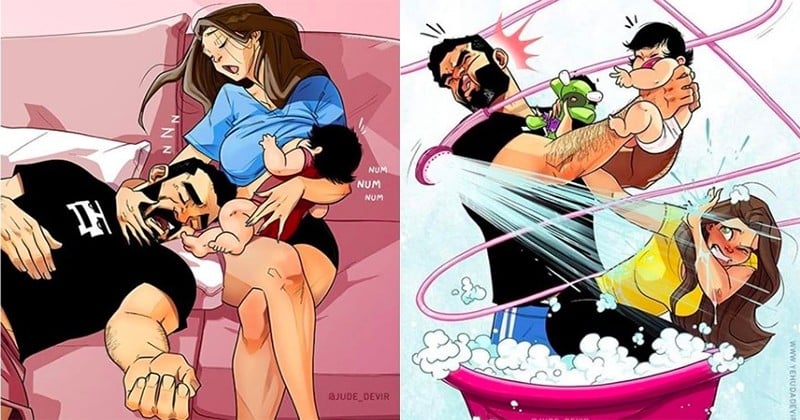 Yehuda Devir dévoile dans de nouvelles illustrations hilarantes le quotidien de son couple après la naissance de son enfant