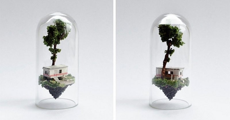 Cette artiste crée des univers miniatures qui se logent dans des tubes à essai. Et c'est visuellement dingue !