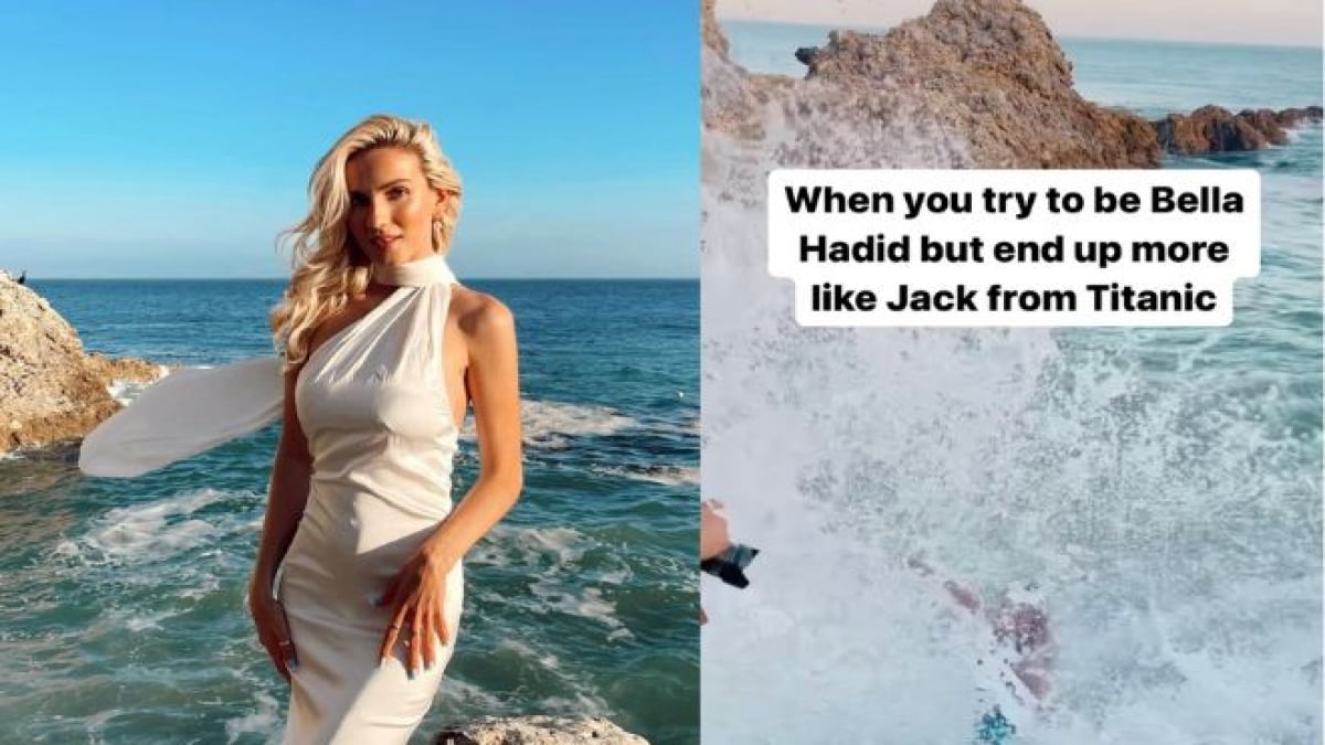 Vidéo : cette influenceuse se fait prendre en photo au bord de l'océan, mais son shooting vire à la catastrophe