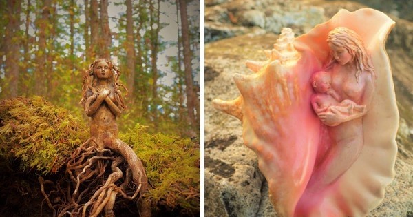 Cette artiste de land-art s'amuse à sculpter des femmes dans la nature, sur les supports qui l'inspirent... Le résultat est formidable !