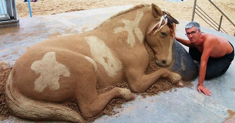 Ce sculpteur sur sable impressionne avec des oeuvres très réalistes