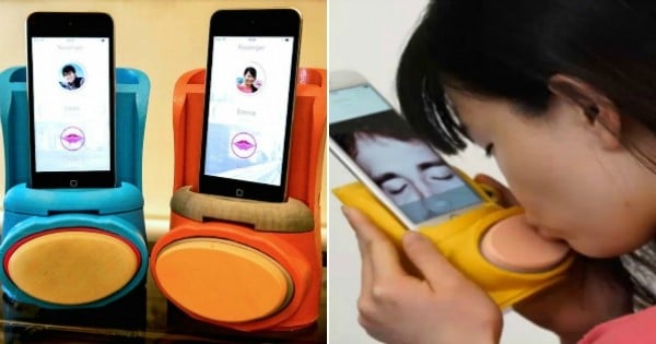 Découvrez le Kissenger, cet accessoire pour smartphone qui permet d'embrasser une personne à l'autre bout du monde