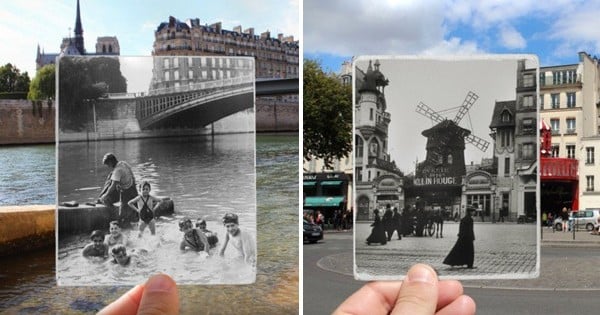 12 photos du Paris actuel superposés avec le Paris du XIXème et XXème siècle. Une véritable plongée dans l'Histoire !