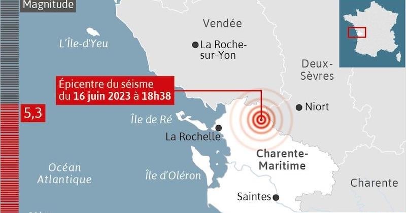 Un séisme estimé à 5,3 ressenti dans l'ouest de la France, un phénomène rare