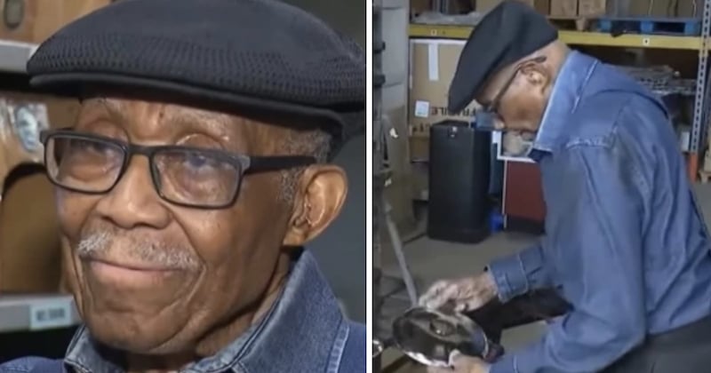 Du haut de ses 98 ans, il continue de travailler quotidiennement comme artisan 