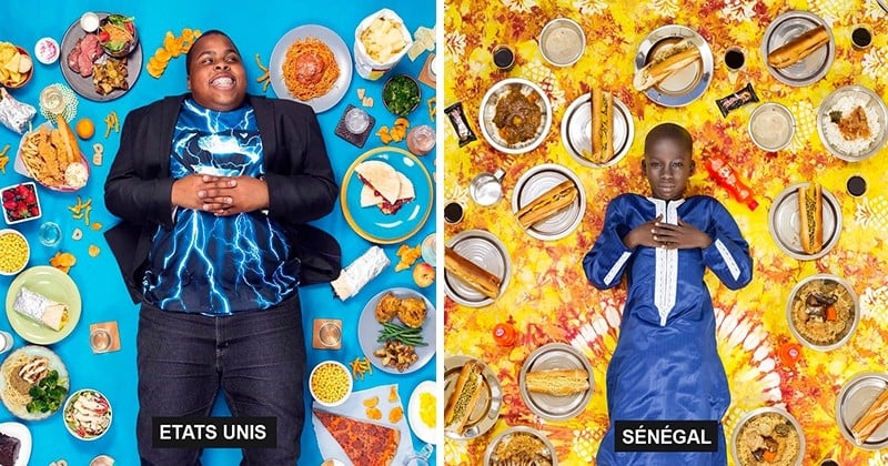 Un photographe capture des enfants du monde entier entourés des plats qu'ils mangent chaque semaine