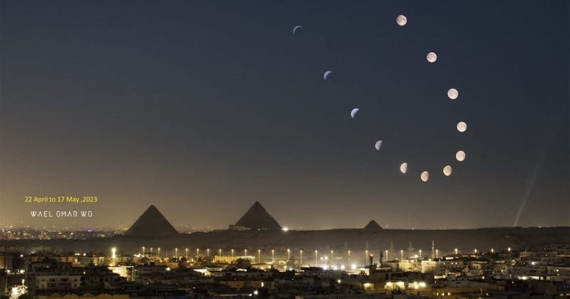 Cet astrophotographe a passé un mois de nuits blanches pour immortaliser un cycle entier de lune en une photo