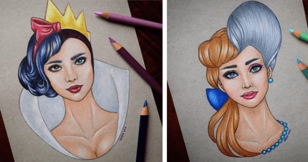 Cette artiste fan de Disney fait fusionner les visages des gentils avec les méchants des plus grands dessins animés de notre enfance !