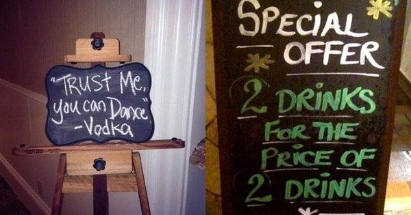 21 pancartes de bars qui vous donneront envie d'y boire un verre : bien vu !