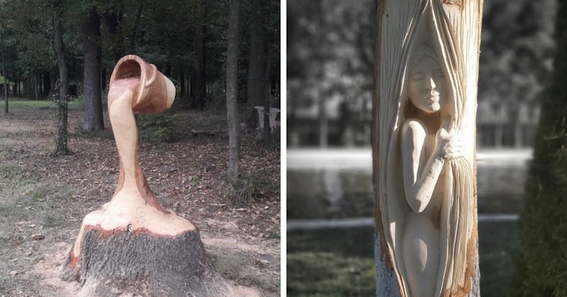 Armé de sa tronçonneuse, un artiste roumain crée des sculptures à couper le souffle 